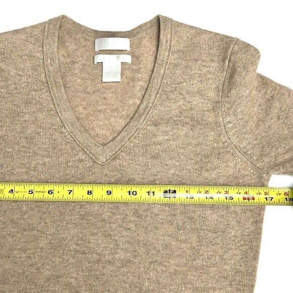 KEIRA Cashmere Sweater Tan V-Neck Pullover Lightweight Soft size S - Picture 9 of 9